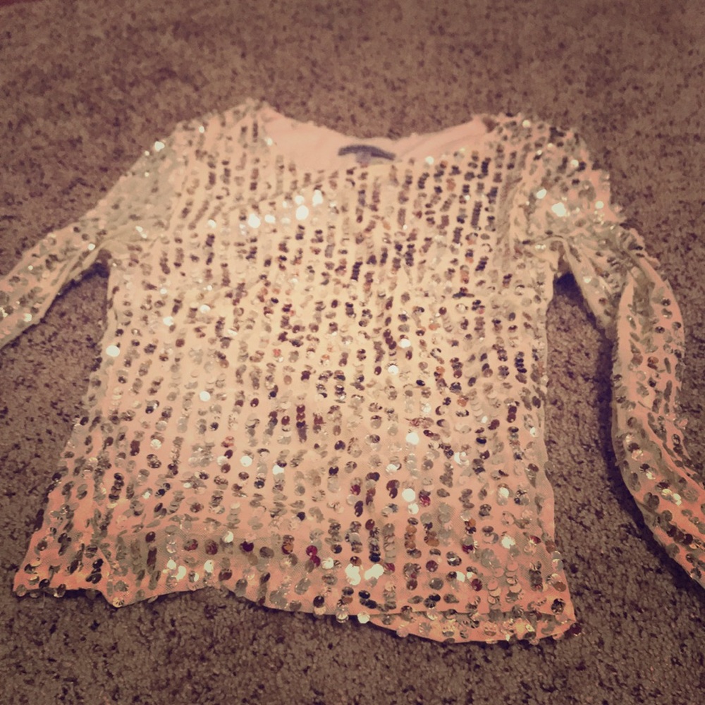 Sequin long sleeve shirt